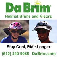 advertisement for cycling helmet visor brims from Da Brim